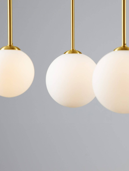 Nova Luce Pendelleuchte Savoy 6-flammig 6xG9 Gold Schwarz Opal Glas Metall 77x34cm 9620158