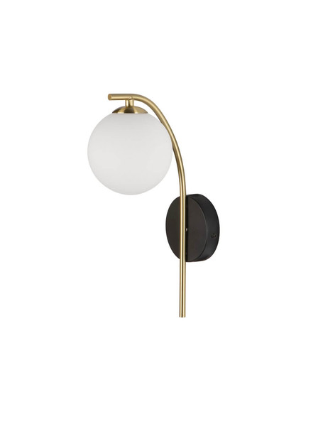 Nova Luce Wandleuchte Savoy G9 Gold Schwarz Opal Glas Metall 34x19cm 9620160