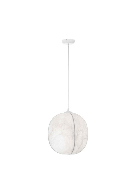 Nova Luce Pendelleuchte Pierida E27 Weiß Metall Seide Ø42cm 9620165