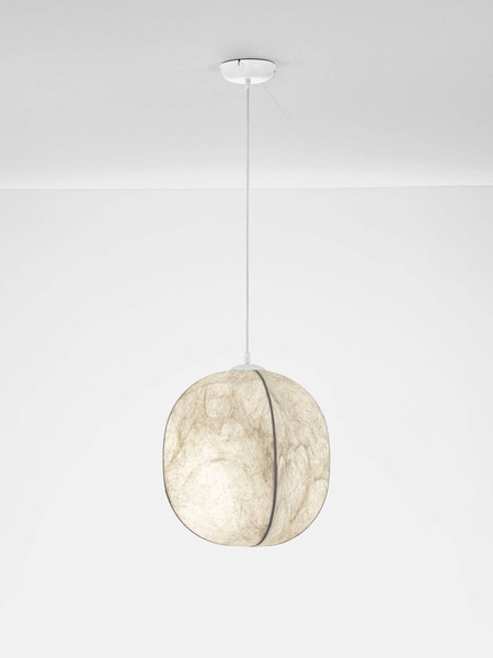 Nova Luce Pendelleuchte Pierida E27 Weiß Metall Seide Ø42cm 9620165