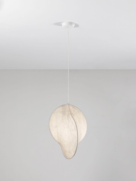 Nova Luce Pendelleuchte Esperia E27 Weiß Metall Seide Ø53cm 9620170