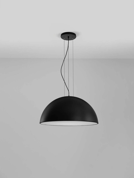 Nova Luce Pendelleuchte Tholos 3-flammig 3xE27 Schwarz Weiß Metall Ø70cm 9695286