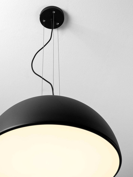 Nova Luce Pendelleuchte Tholos 3-flammig 3xE27 Schwarz Weiß Metall Ø60cm 9695287