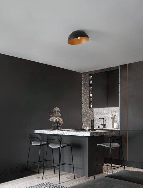 Nova Luce Deckenleuchte Onia E27 Schwarz Gold Metall Ø40cm 9695311