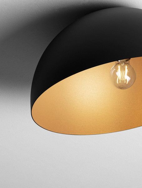 Nova Luce Deckenleuchte Onia E27 Schwarz Gold Metall Ø40cm 9695311