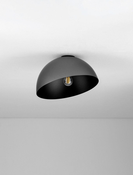 Nova Luce Deckenleuchte Onia E27 Dunkelgrau Schwarz Metall Ø30cm 9695316