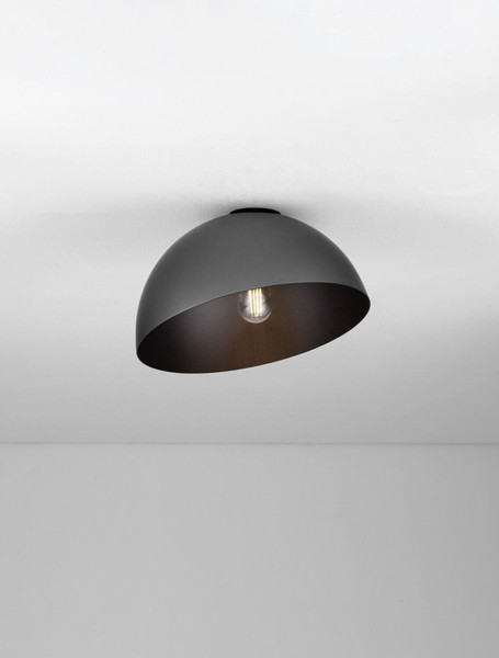 Nova Luce Deckenleuchte Onia E27 Dunkelgrau Schwarz Metall Ø30cm 9695316