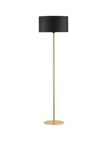 Nova Luce Stehleuchte Sibnia E27 Messinggold Schwarz Metall Textil 165cm 9695333