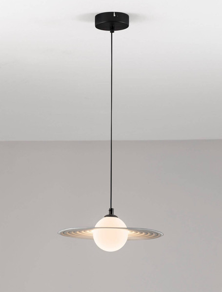 Nova Luce Pendelleuchte Reflet G9 Schwarz Weiß Stahl Ø30cm 9780104