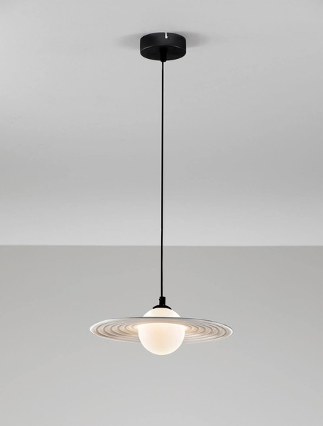 Nova Luce Pendelleuchte Reflet G9 Schwarz Weiß Stahl Ø30cm 9780104