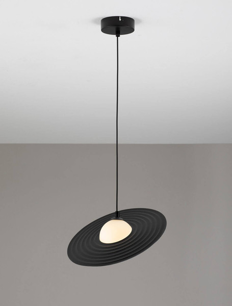 Nova Luce Pendelleuchte Reflet G9 Schwarz Weiß Stahl Ø30cm 9780104