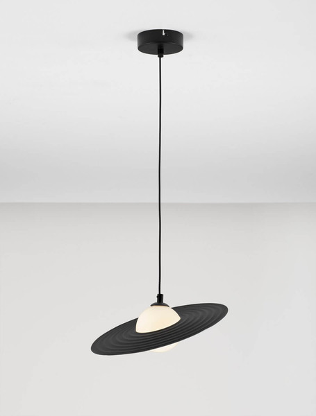 Nova Luce Pendelleuchte Reflet G9 Schwarz Weiß Stahl Ø30cm 9780104