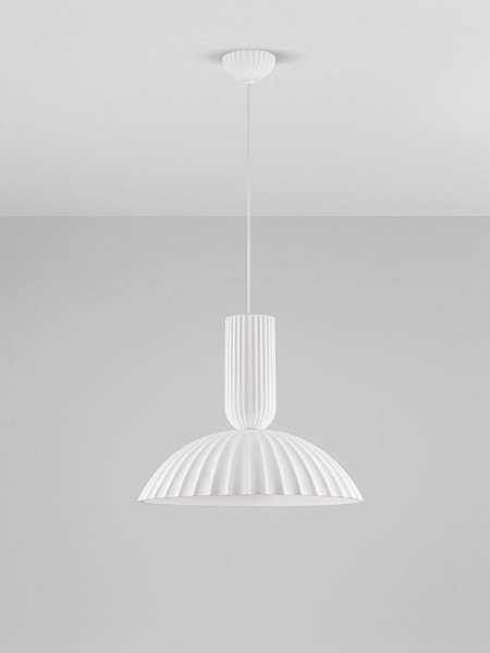 Nova Luce Pendelleuchte Ammos E27 Weiß Gips Ø50cm 9919113