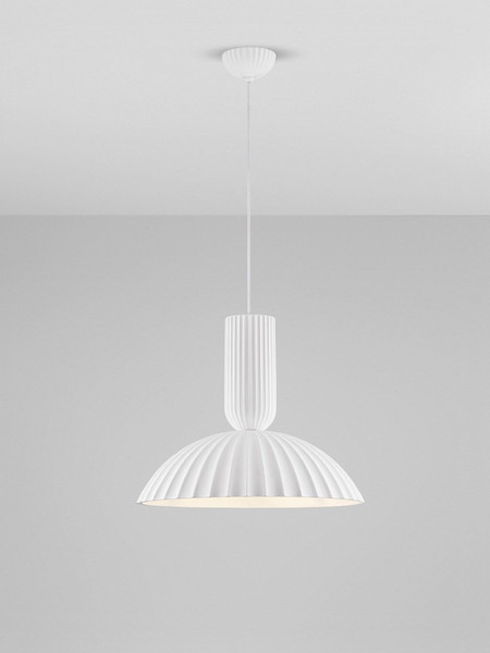 Nova Luce Pendelleuchte Ammos E27 Weiß Gips Ø50cm 9919113