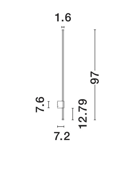 Nova Luce LED Außen-Wandleuchte Ridge 19W warmweiss 3000K IP65 salzwasserfest Weiß Aluminium 97x8cm 9923407