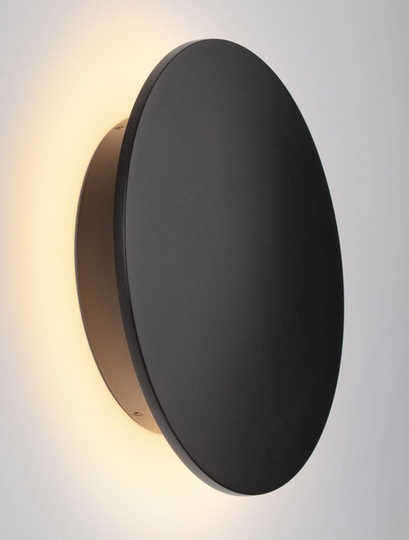 Nova Luce LED Außen-Wandleuchte Copper 16W warmweiss 3000K IP65 salzwasserfest Schwarz Aluminium Ø30cm 9923418