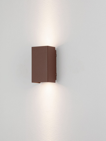 Nova Luce LED Außen-Wandleuchte Elio 6W warmweiss 3000K IP65 salzwasserfest Cortenstahl Aluminium 13x7cm 9971472