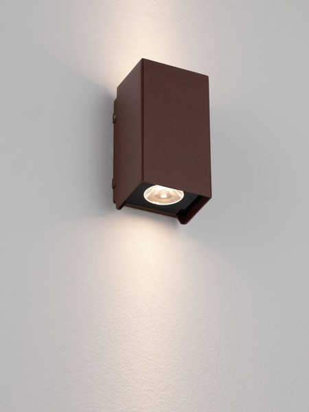 Nova Luce LED Außen-Wandleuchte Elio 6W warmweiss 3000K IP65 salzwasserfest Cortenstahl Aluminium 13x7cm 9971472