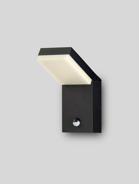 Nova Luce LED Außen-Wandleuchte Farge 12W warmweiss 3000K Bewegungsmelder IP65 salzwasserfest Schwarz Aluminium 22x16,5cm 9971476