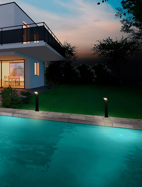 Nova Luce LED Wegeleuchte Farge 12W warmweiss 3000K IP65 salzwasserfest Anthrazit Aluminium 76cm 9971478