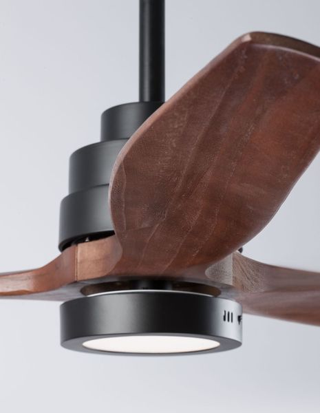 Nova Luce SABAL LED Ventilator Schwarz 12W Warmweiss 35-48x132cm 5231401