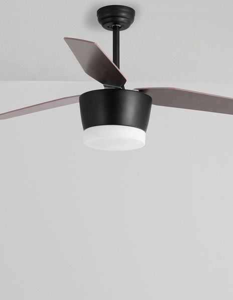 Nova Luce MONSOON LED Ventilator Schwarz 18W Warmweiss 38-51x132cm 5260251