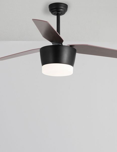 Nova Luce MONSOON LED Ventilator Schwarz 18W Warmweiss 38-51x132cm 5260251