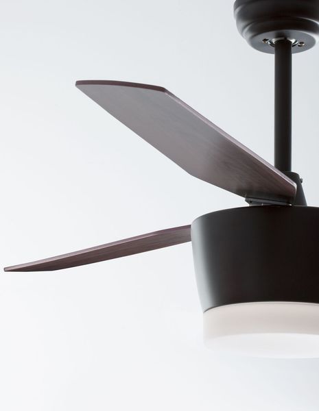 Nova Luce MONSOON LED Ventilator Schwarz 18W Warmweiss 38-51x132cm 5260251