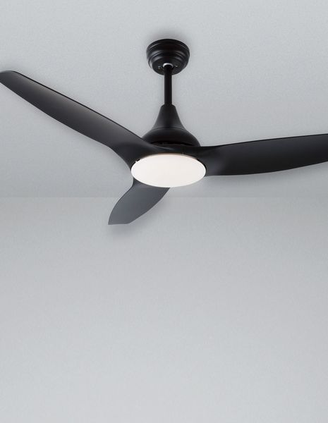 Nova Luce SAMOA LED Ventilator Schwarz 18W Warmweiss 35-48x122cm 5267302