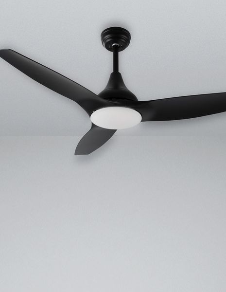 Nova Luce SAMOA LED Ventilator Schwarz 18W Warmweiss 35-48x122cm 5267302