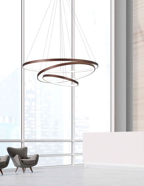 Nova Luce FERROL LED Pendelleuchte Braun 123W Warmweiss 150x80cm dimmbar 6265004