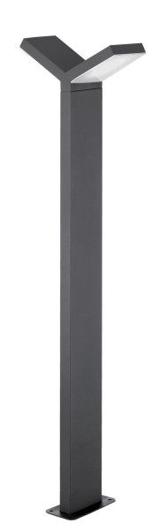 Nova Luce PARK LED Wegeleuchte Grau 2X6W IP54 Warmweiss 12,5x22x80cm 713124