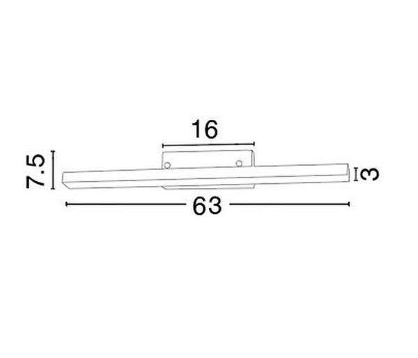 Nova Luce MODENA LED Wandleuchte Chrom 18W IP44 Warmweiss 63x7,5x7,5cm 787004
