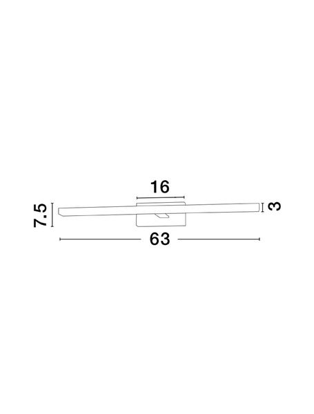 Nova Luce FLAT LED Wandleuchte Weiß 18W IP44 Warmweiss 63x9x7,5cm 787012