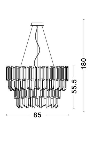 Nova Luce BALADONA Pendelleuchte G9 18-fach Messing 180x85cm dimmbar 81091718