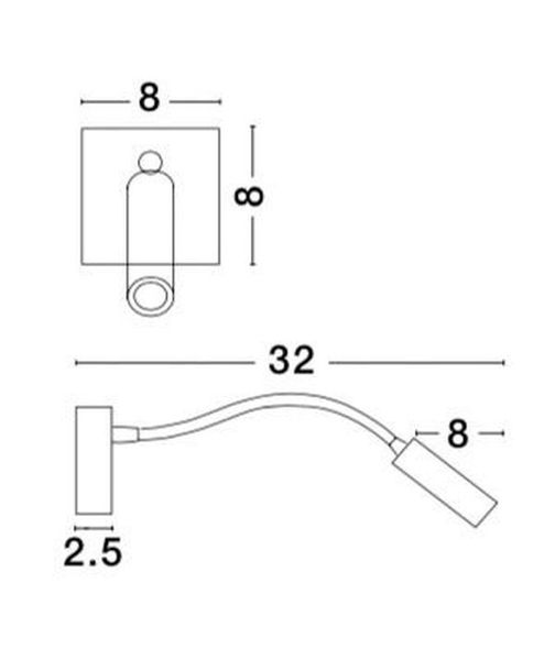 Nova Luce MADISON LED Wandleuchte Chrom 3W Warmweiss 32x8x31cm 8128201
