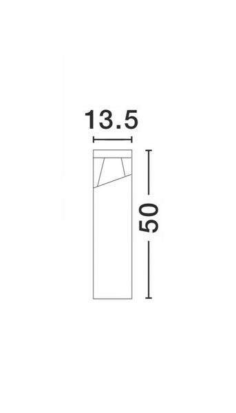 Nova Luce LOCK LED Pollerleuchte Grau 12W IP54 13,5x13,5x50cm 813104