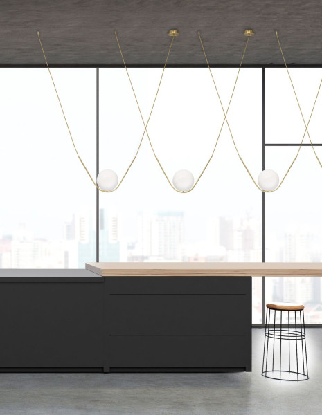Nova Luce VITTON Pendelleuchte E27 Gold 150x20x120cm dimmbar 8279601
