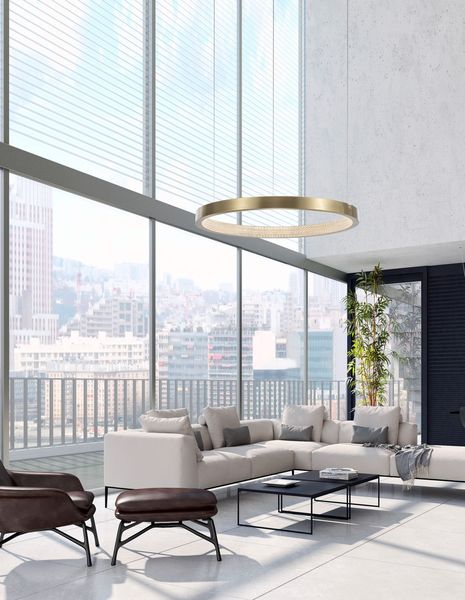 Nova Luce VEGAS LED Pendelleuchte Messing 23W Warmweiss 180x65cm 86016807