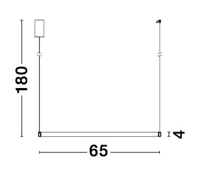 Nova Luce VEGAS LED Pendelleuchte Messing 23W Warmweiss 180x65cm 86016807