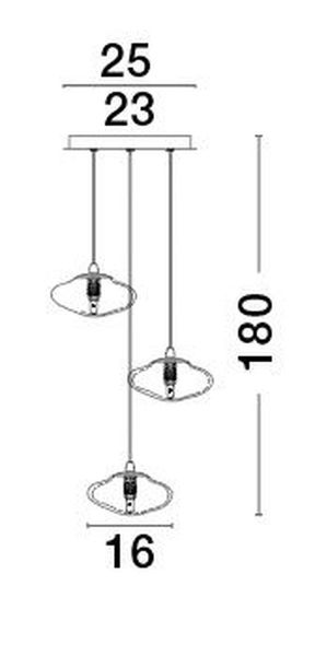 Nova Luce KING Pendelleuchte G9 3-fach Gold 180x25cm dimmbar 9006048