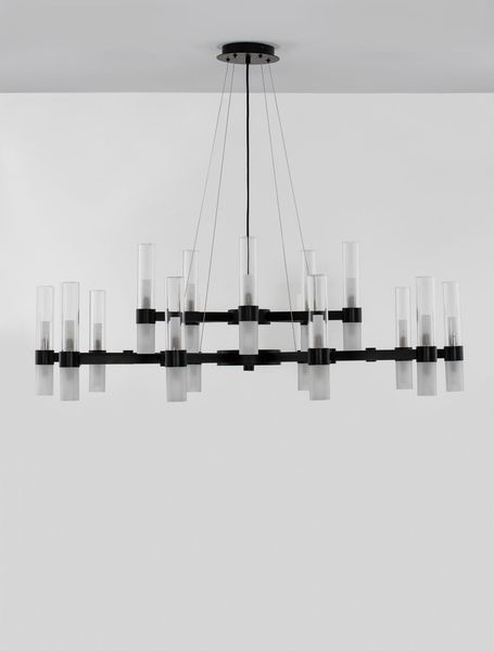 Nova Luce CENTURY Pendelleuchte G9 30-fach Schwarz 210x120cm dimmbar 9006053