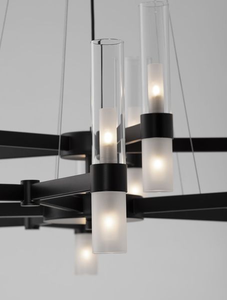 Nova Luce CENTURY Pendelleuchte G9 30-fach Schwarz 210x120cm dimmbar 9006053