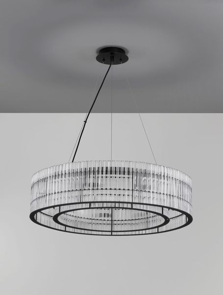 Nova Luce BAROK Pendelleuchte G9 9-fach Schwarz 210x70cm dimmbar 9006056