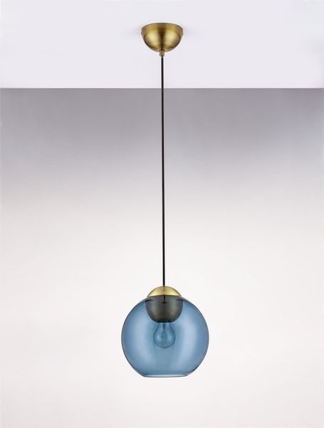 Nova Luce MIDORI Pendelleuchte E27 Gold Blau 182,5x24cm dimmbar 9009240