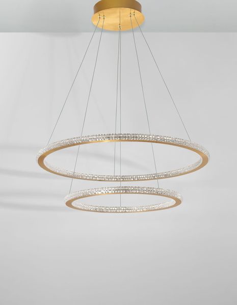 Nova Luce CILION LED Pendelleuchte Messing 56W Warmweiss 150x60cm dimmbar 9011139