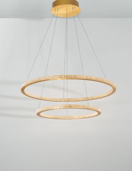 Nova Luce CILION LED Pendelleuchte Messing 56W Warmweiss 150x60cm dimmbar 9011139
