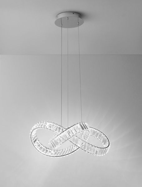 Nova Luce CONCETO LED Pendelleuchte Chrom 49W Neutralweiss 120x60cm dimmbar 9019723