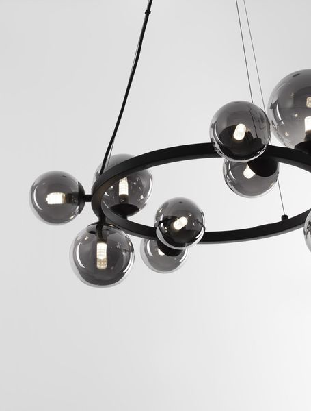 Nova Luce ODILLIA Pendelleuchte G9 11-fach Schwarz 120x65cm dimmbar 9028855