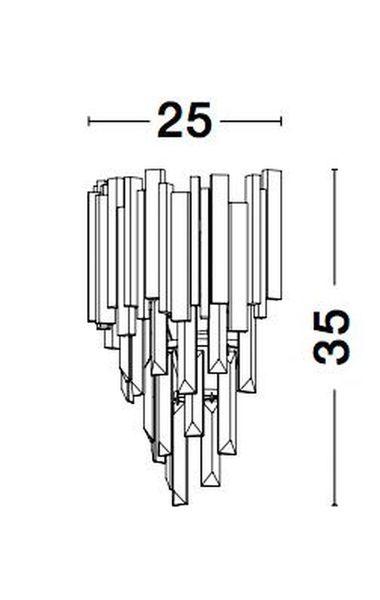Nova Luce GRANE Wandleuchte E14 2-fach Gold 25x15,5x35cm dimmbar 9050100